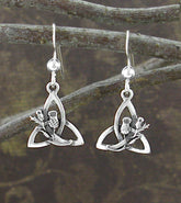 Celtic Triquetra With Entwined Scottish Thistle National Flower Hook Earrings  | Woot & Hammy